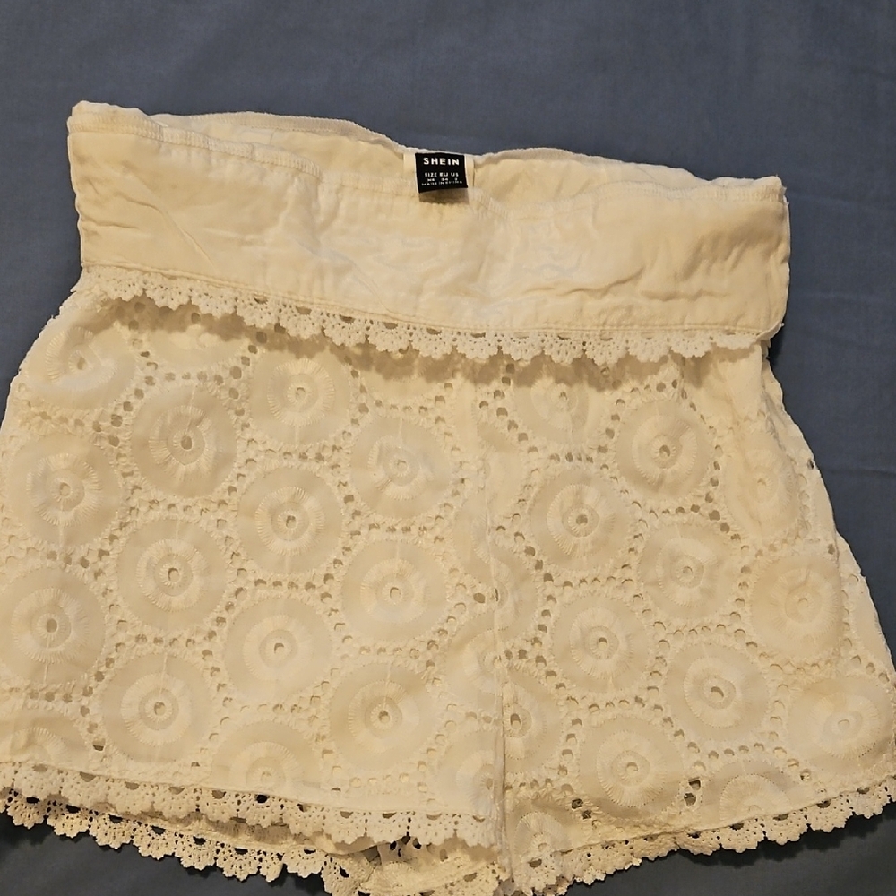 SHEIN White Satin Shorts